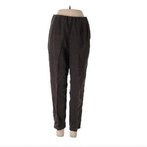 Evam Eva Japan 100% Linen Minimalist Dark Brown pants